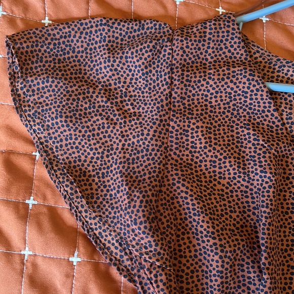 Ditzy Dot burnt orange Brown Flutter Dress - Picture 3 of 7